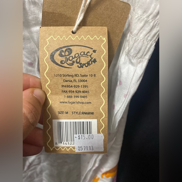 NWT White Adjustable Spaghetti Strap Dress w/ Purple Polka Dots - Picture 5 of 6